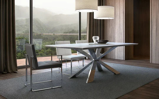 Irene Vein Matte Marble Dining Table