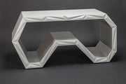 White and Silver Leaf Console