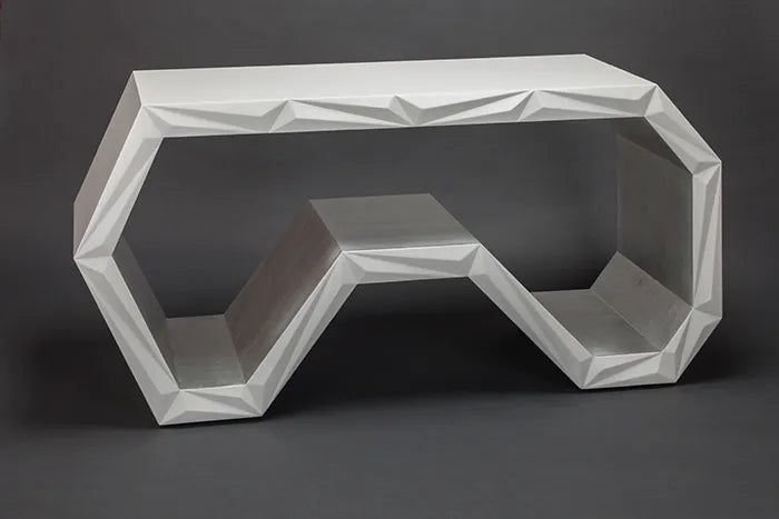 White and Silver Leaf Console