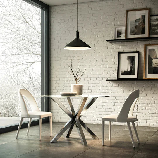 Banner Polished stainless Steel Dining Table