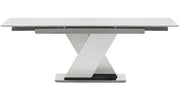 Crossed White Italian Carrara Marble Top Dining Table