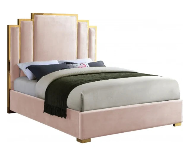 Heather queen velvet bed