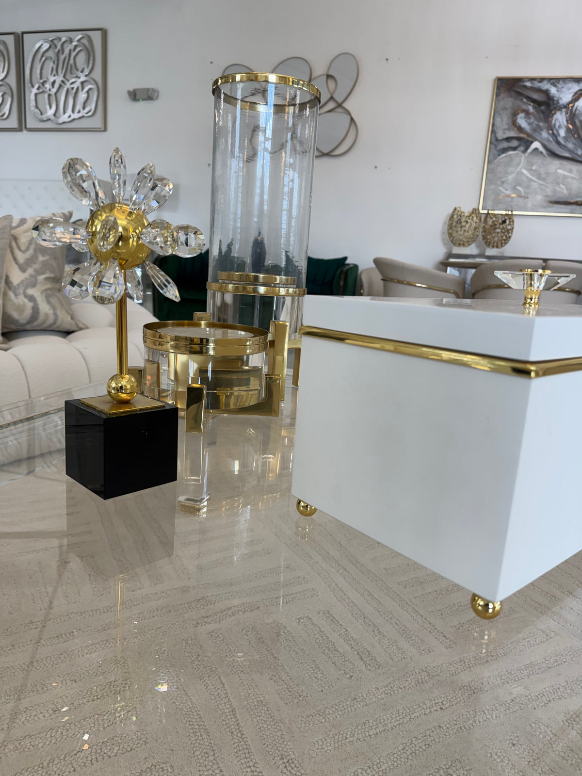 Gold & Crystal Flower