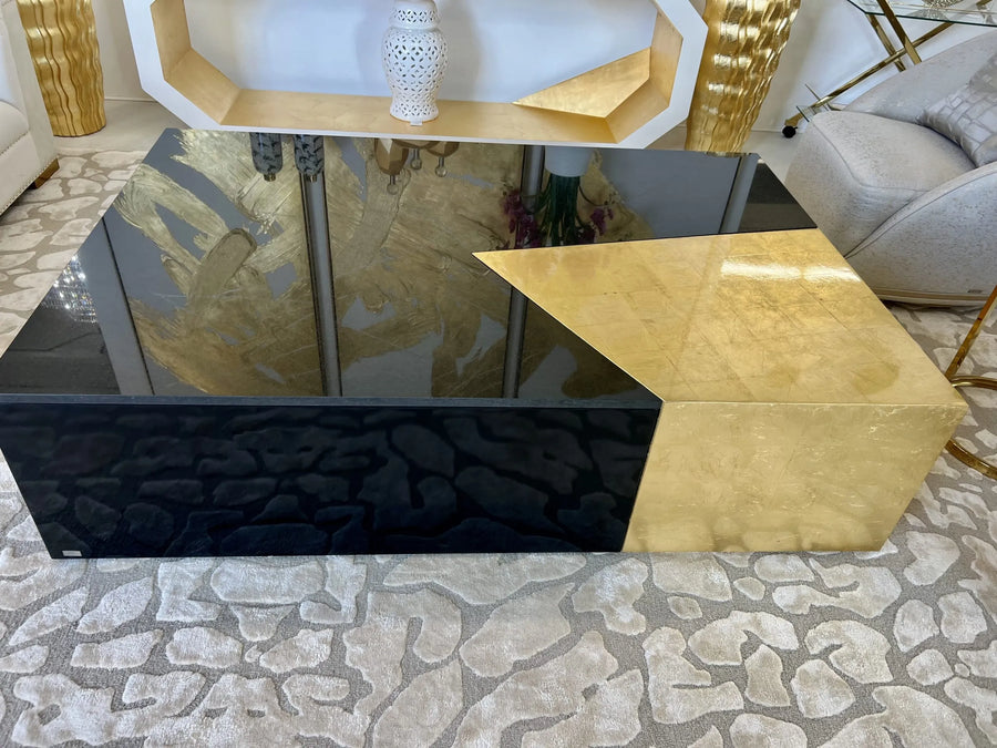 Black Marble & Gold Leaf Coffee Table