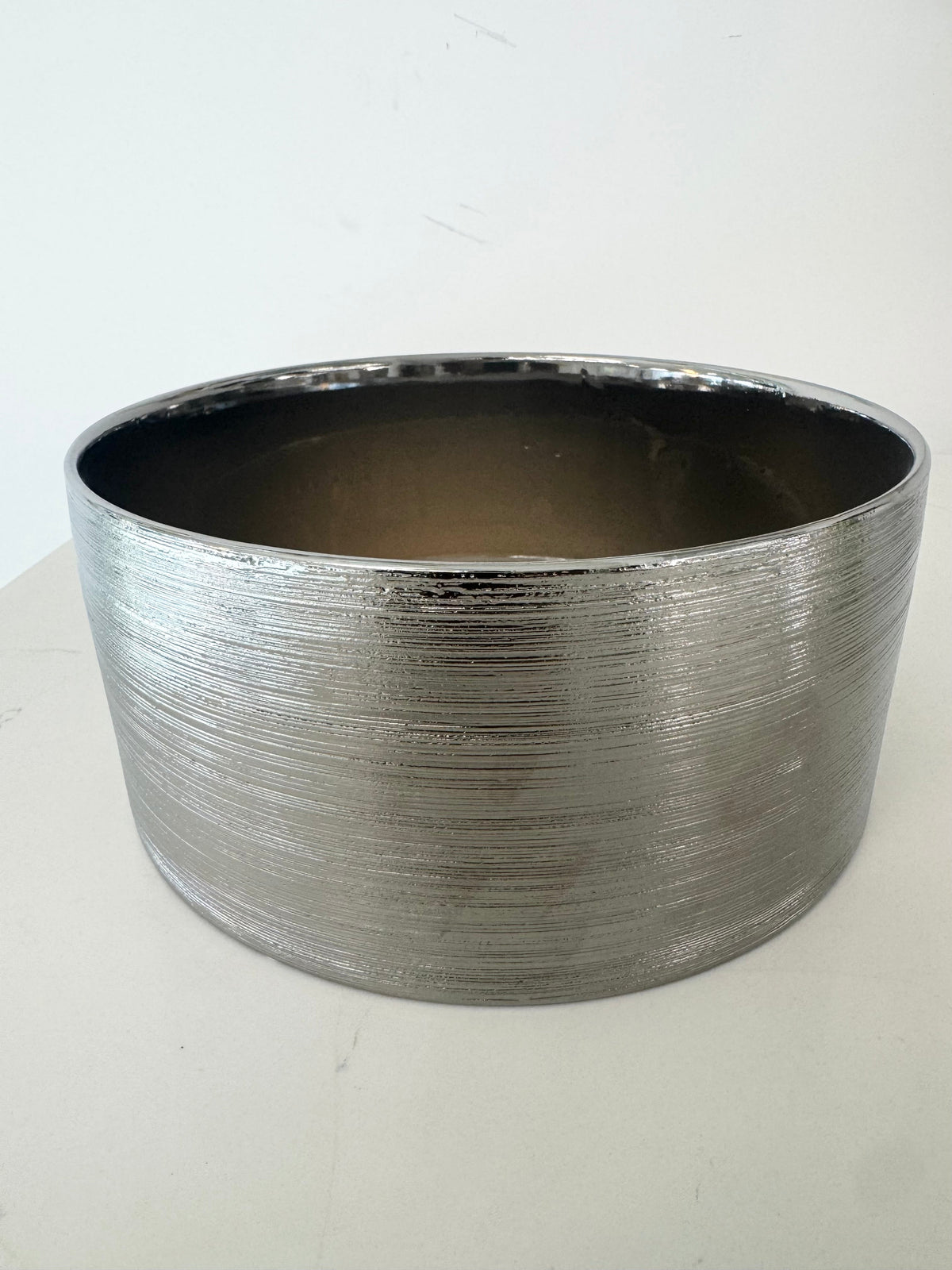 Etched Metallic Silver Pots