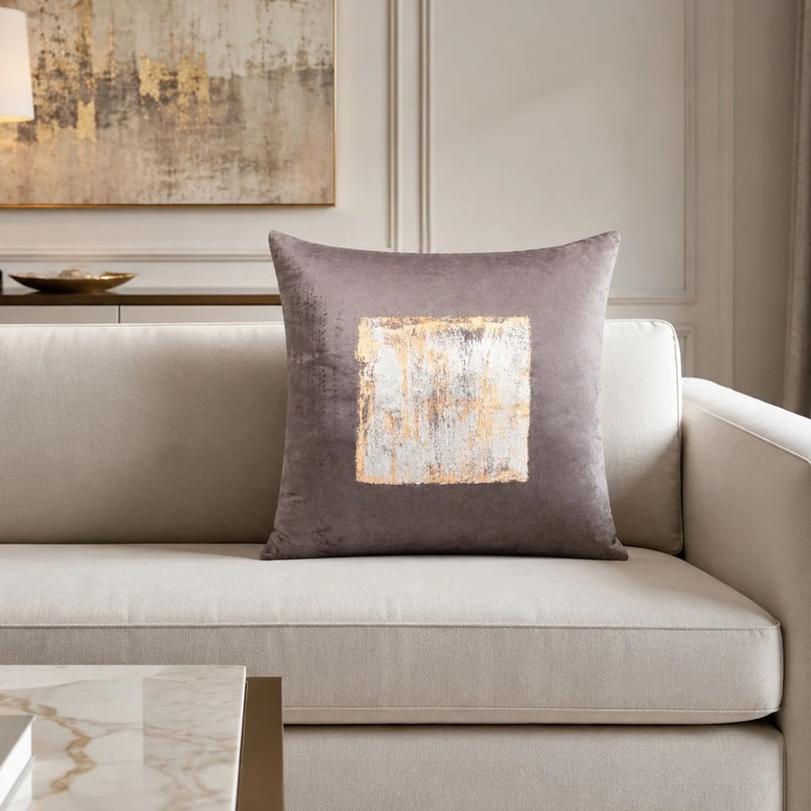 Veronica Charcoal Gold/Silver Foil Pillow