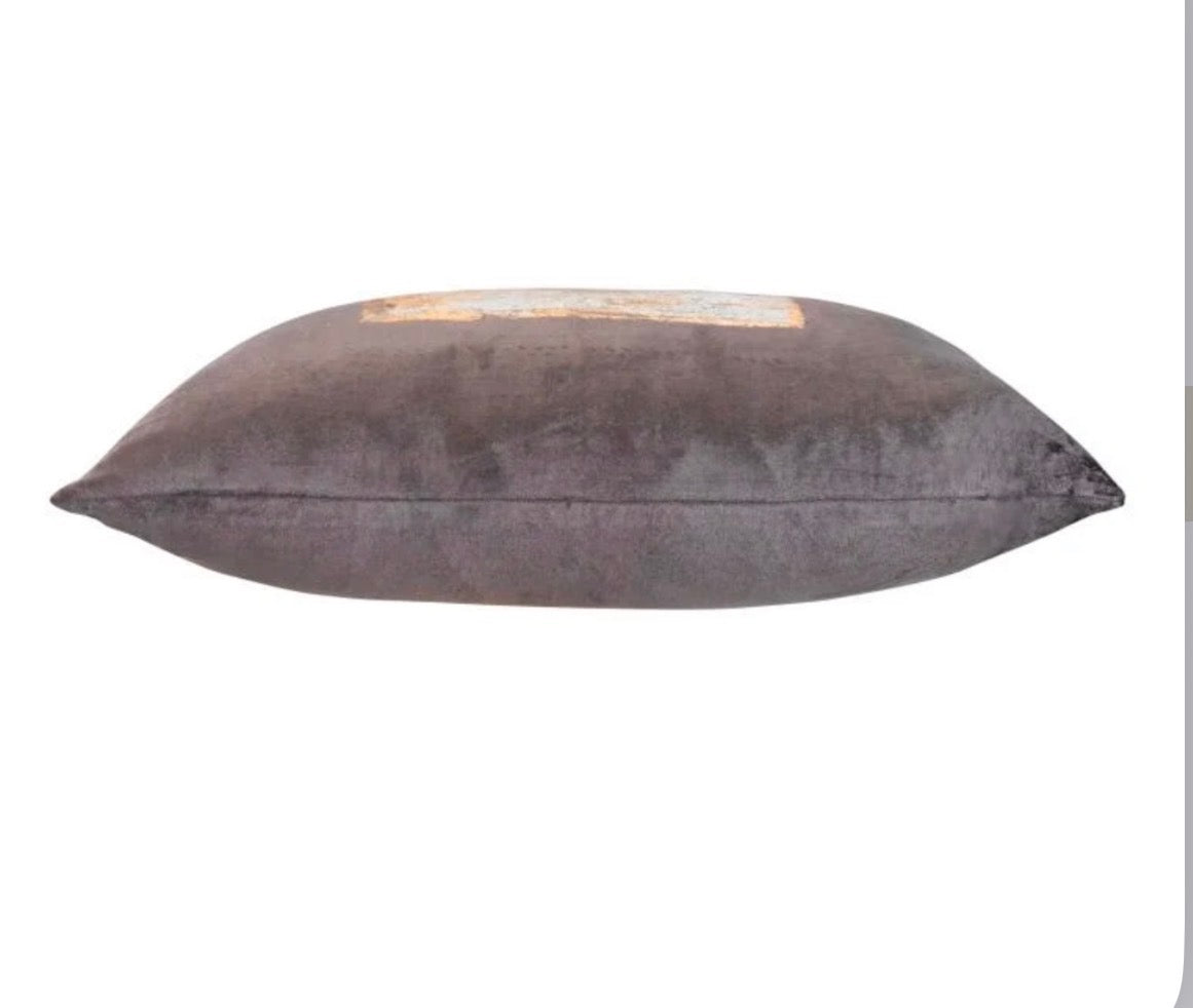 Veronica Charcoal Gold/Silver Foil Pillow