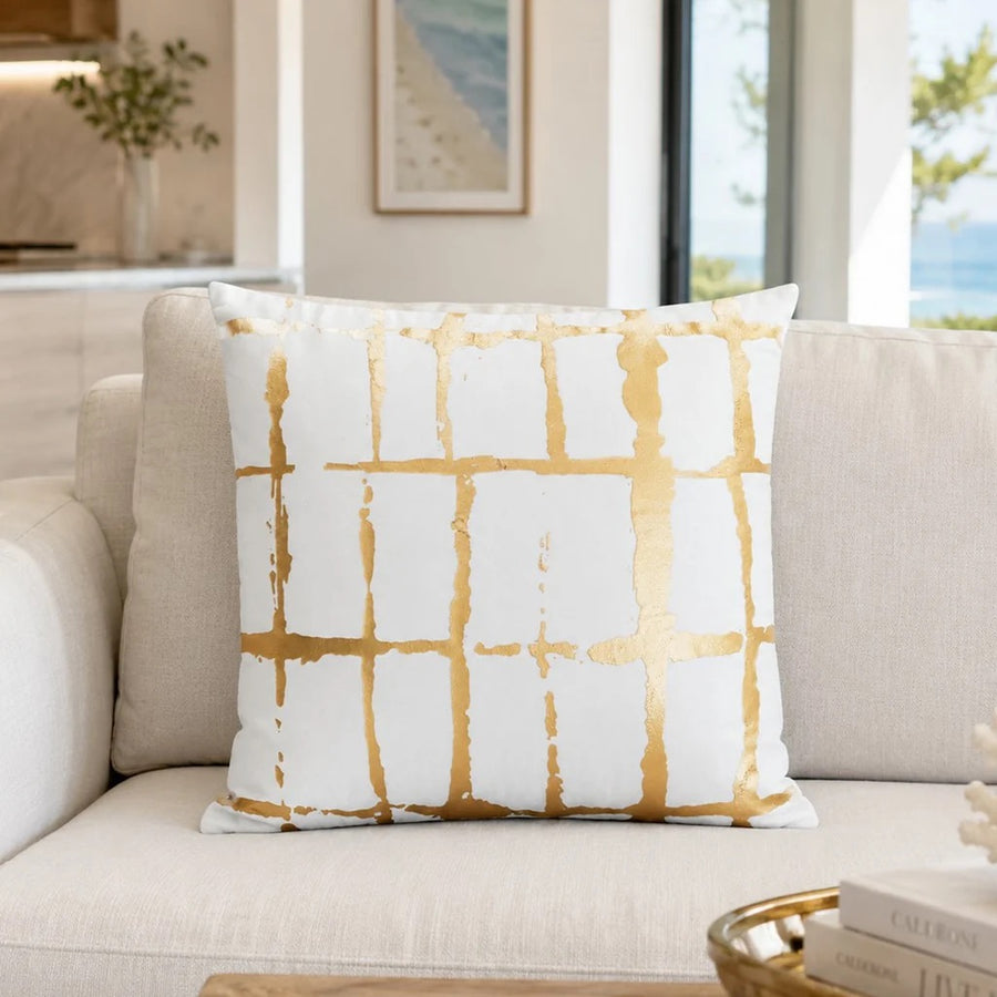 Ollie White & Gold Pillow