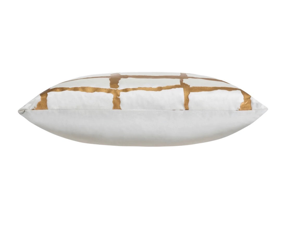 Ollie White & Gold Pillow