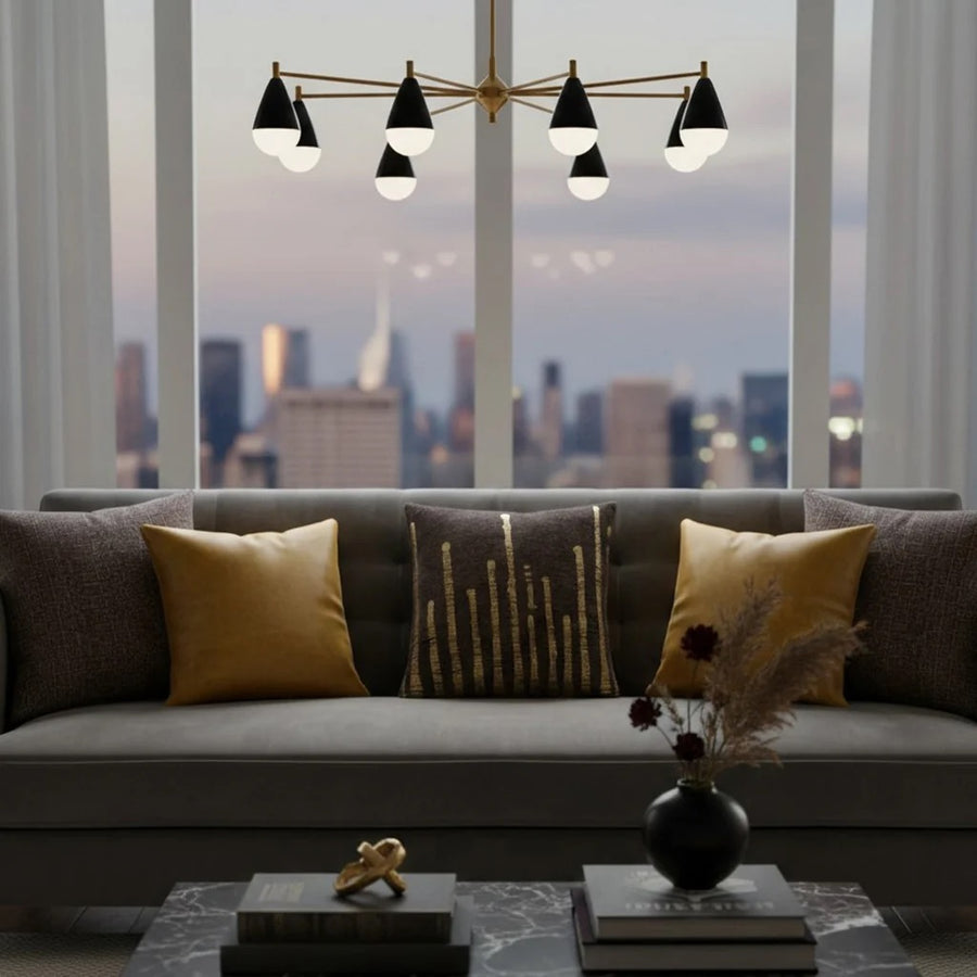 Addy Charcoal Gold Velvet Pillow