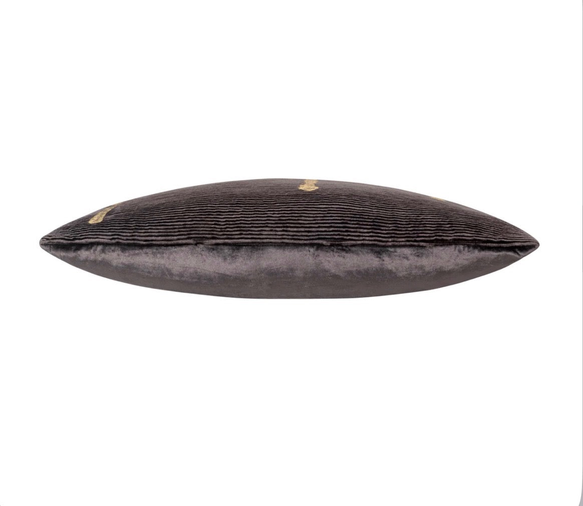 Addy Charcoal Gold Velvet Pillow