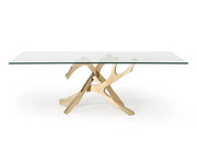 Lucy Glass & Gold Dining Table with 4 Chairs