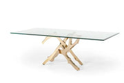 Lucy Glass & Gold Dining Table with 4 Chairs