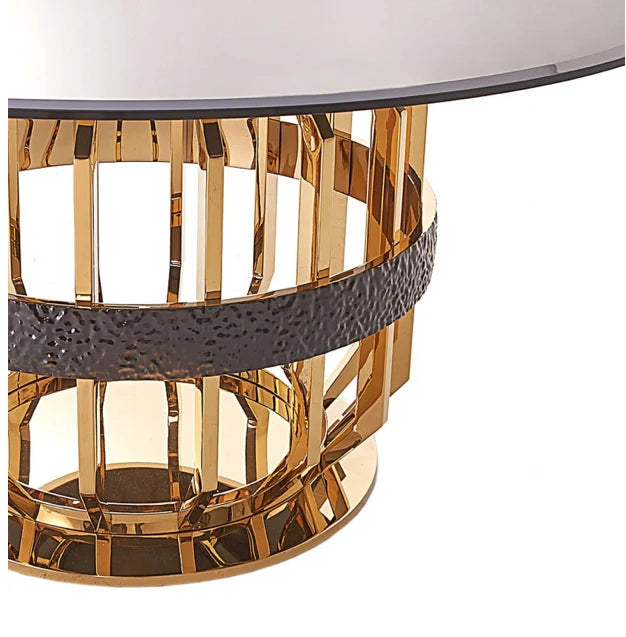 Mirage Round Black Glass Top Dining Table