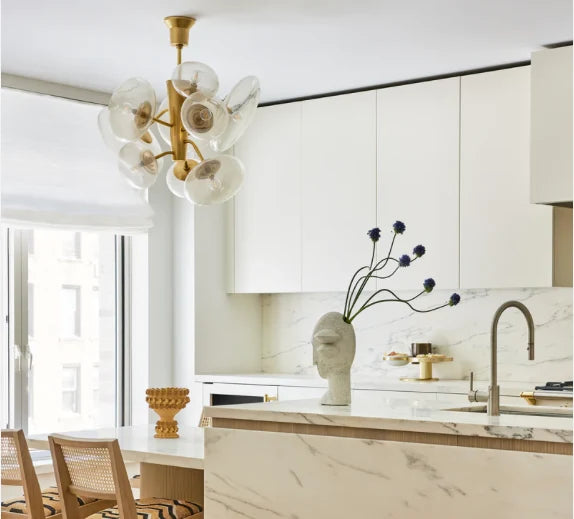 Poster Chandelier Aged Brass