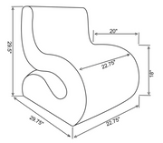 Black Boucle Upholstered Armless Chair