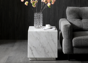 Iris White Marble Side Table