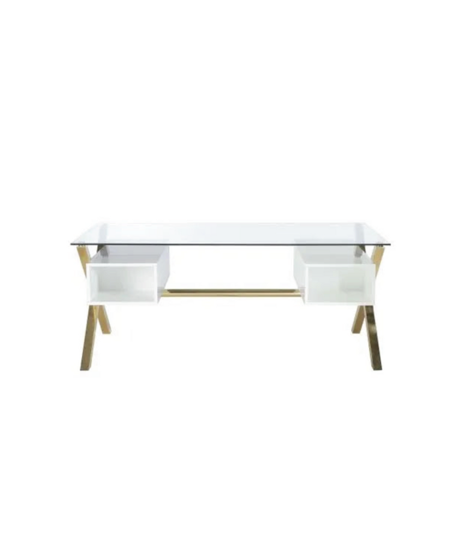 Barkley Desk Large White & Gold