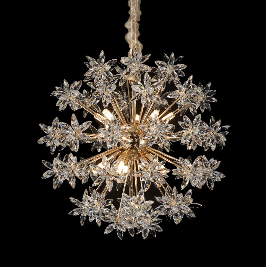 10 Light Crystal Ball Chandelier Round