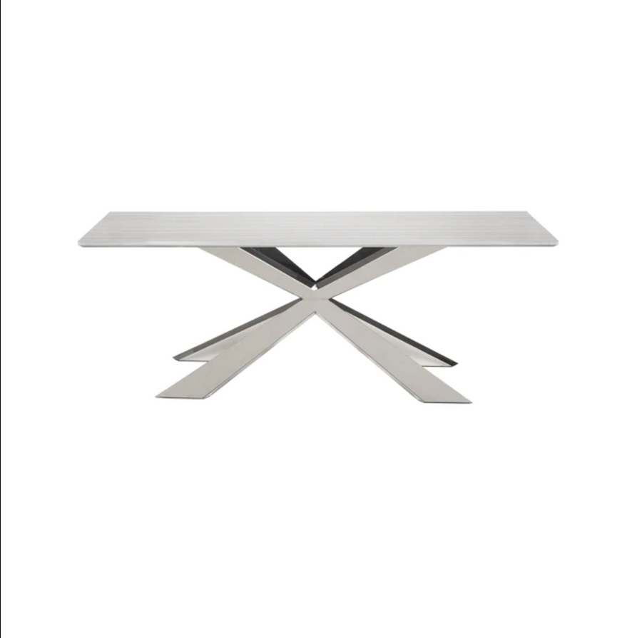 Irene Vein Matte Marble Dining Table