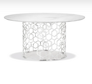 Diamond Prism Marble Top Dining Table