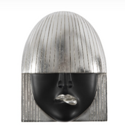 Fashion Faces Wall Art, Small, Black and Silver Leaf, Set of 3