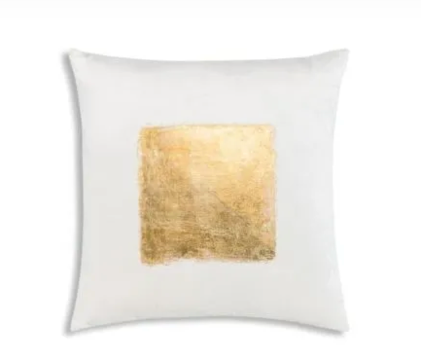 Veronica Ivory Gold Velvet Pillow