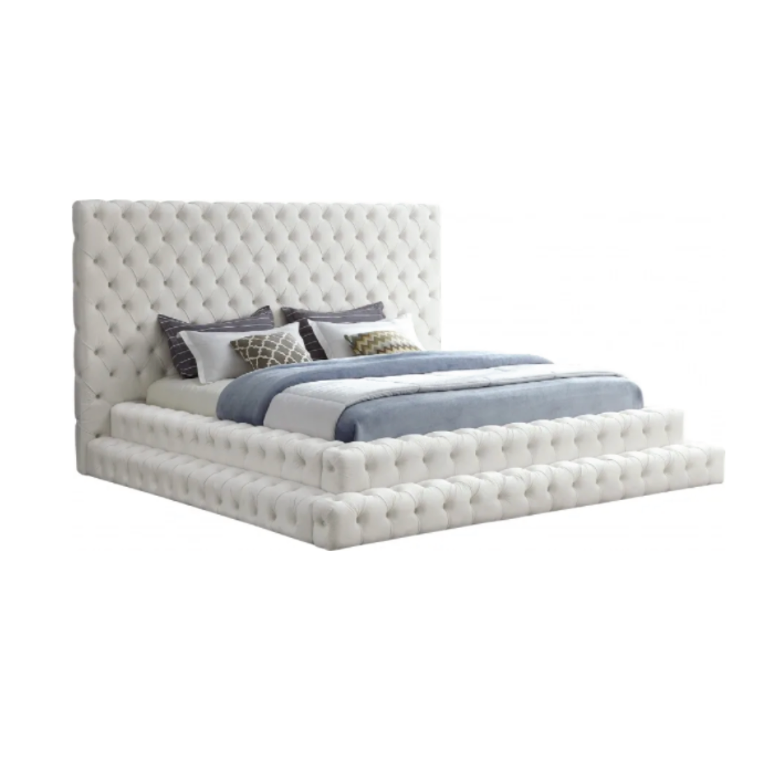 Regis queen velvet bed