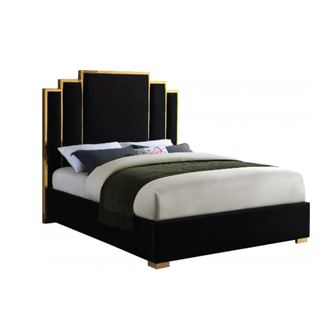 Heather queen velvet bed