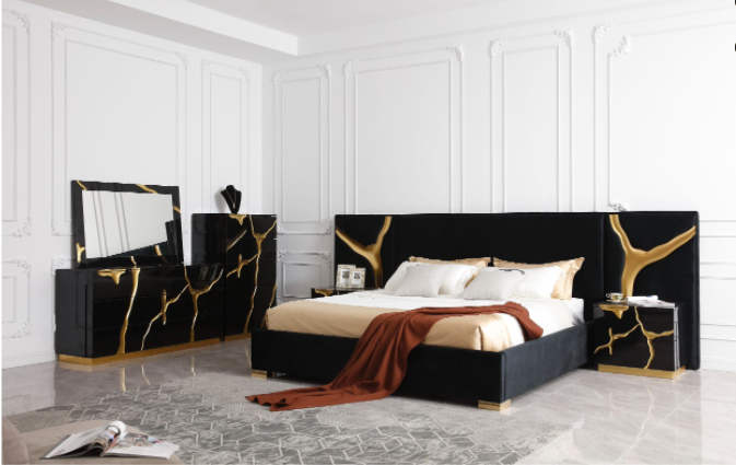 Black & Gold Aztec Dresser