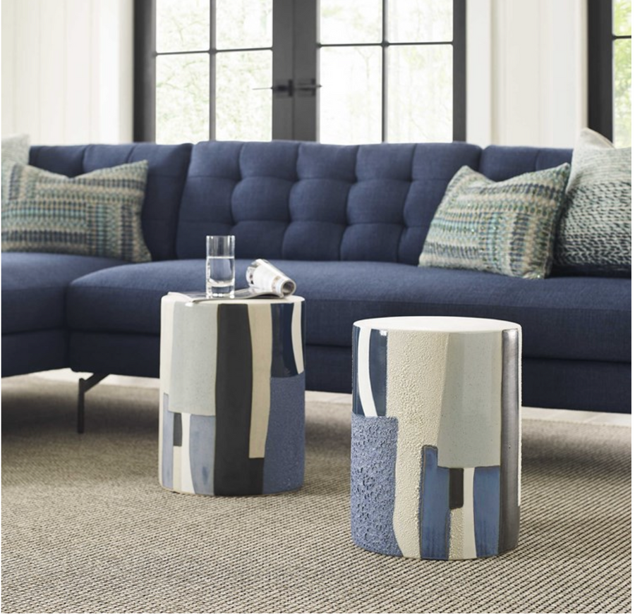 Graph Garden Stool Blue