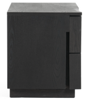Matte Brown Ash & Silver 2 Drawer Nightstand