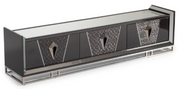 Glossy Charcoal Sand Media Cabinet