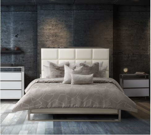9 Piece Queen Size Platinum and Silver Comforter Set