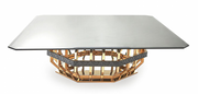 Mirage Gold Square Black Glass Top Coffee Table