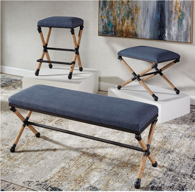 Firth Small Bench, Navy