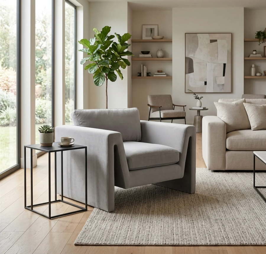 Blancher Grey Accent Chair