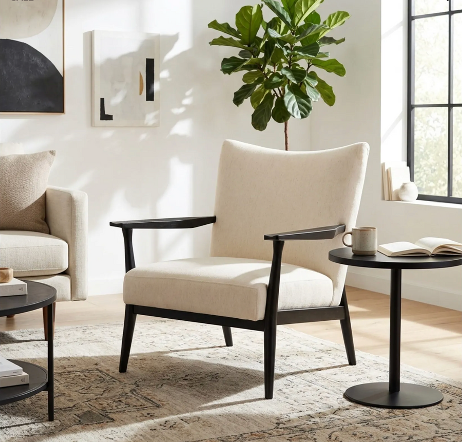 Cabo White & Black Accent Chair