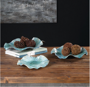 Aqua Ceramic Indoor-Outdoor Wall Decor Set of 3