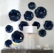 Cobalt Ceramic Indoor-Outdoor Wall Decor Set of 3