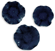 Cobalt Ceramic Indoor-Outdoor Wall Decor Set of 3