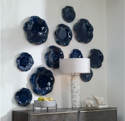 Cobalt Ceramic Indoor-Outdoor Wall Decor Set of 3