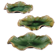 Green Ceramic Indoor-Outdoor Wall Decor Set of 3