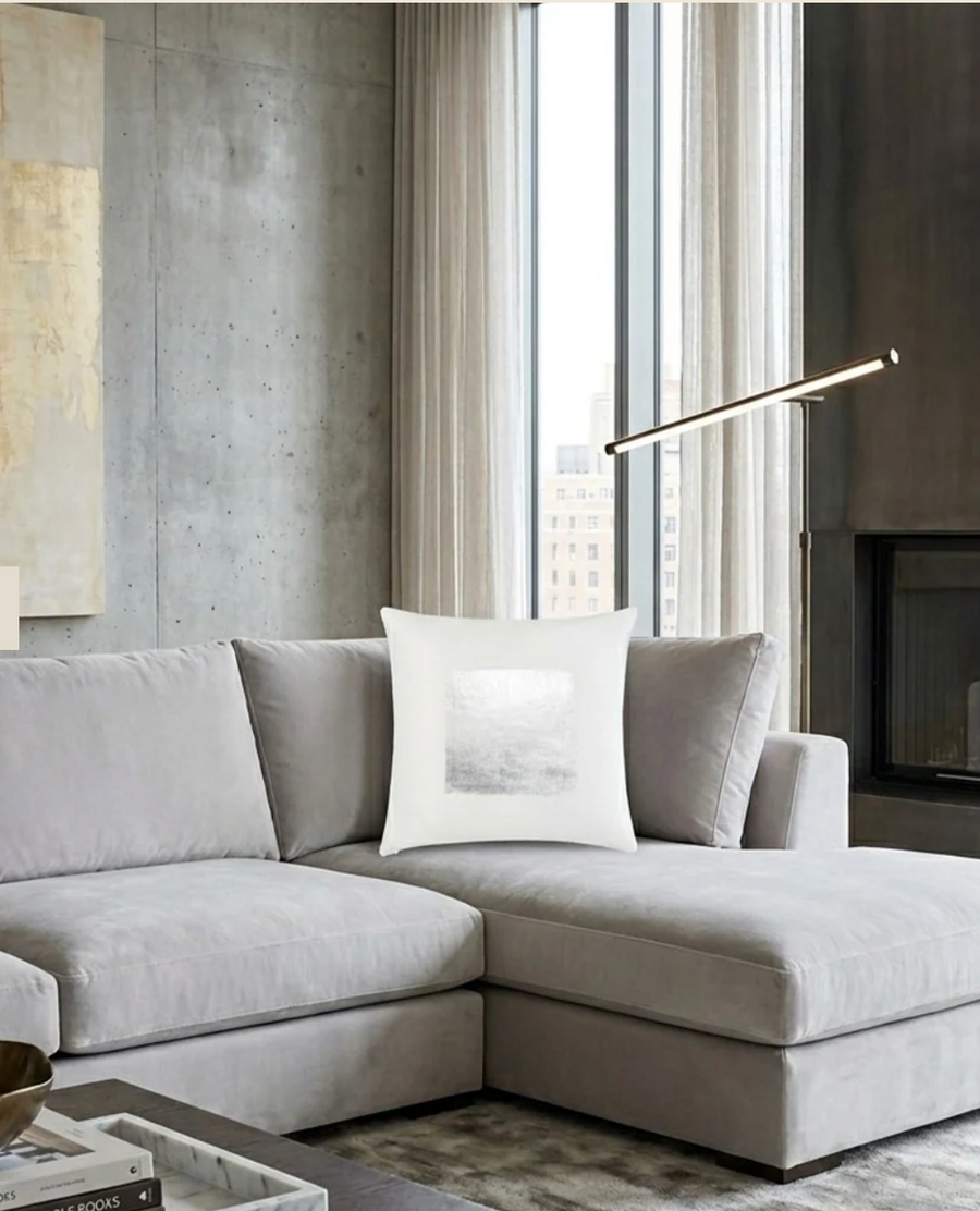 Veronica Ivory Silver Foil Pillow