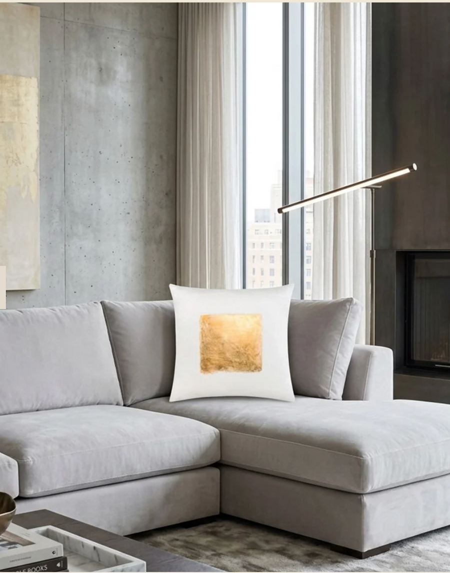 Veronica Ivory Gold Velvet Pillow