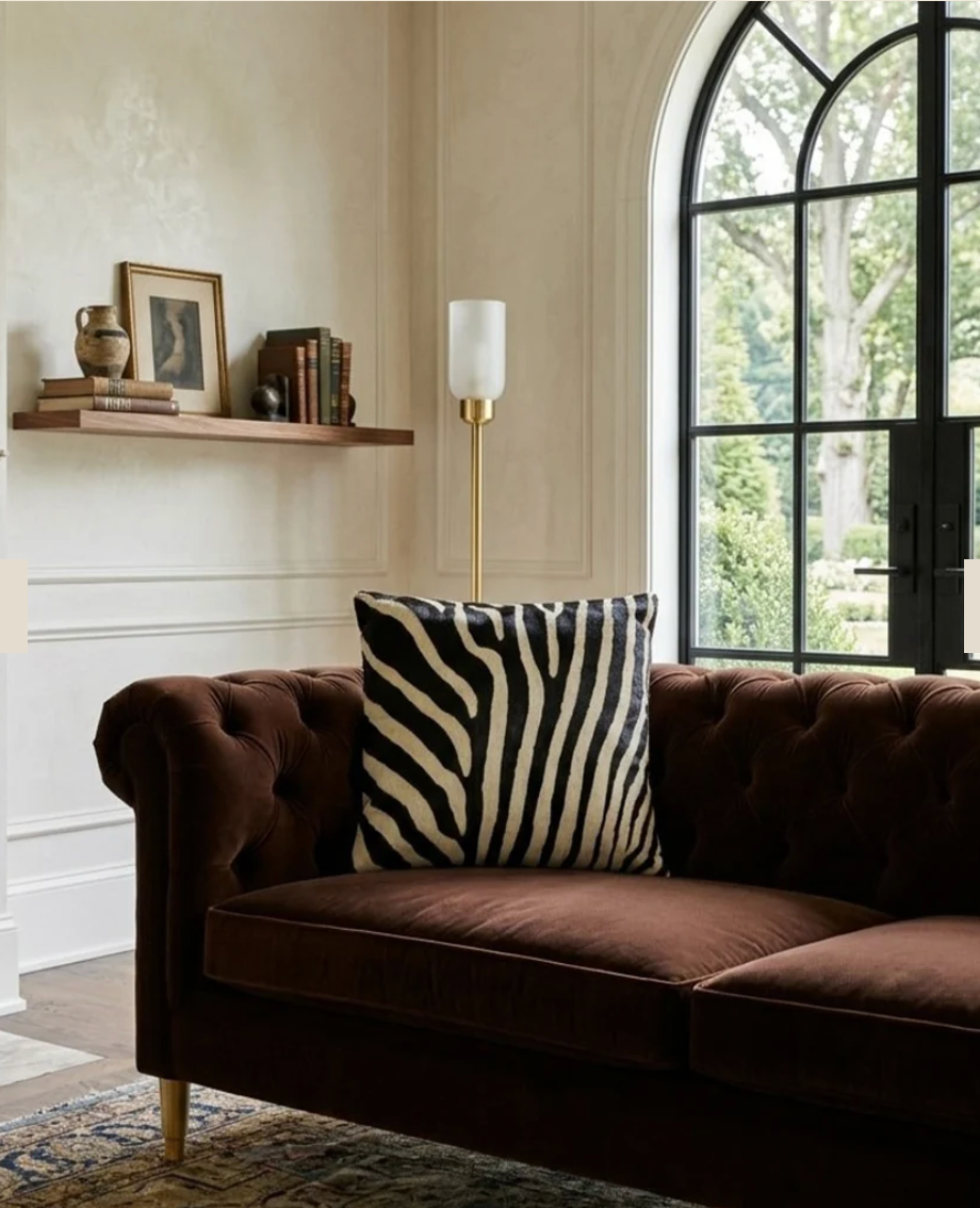 Dexter Zebra Print Genuine Hairon Hide Pillow