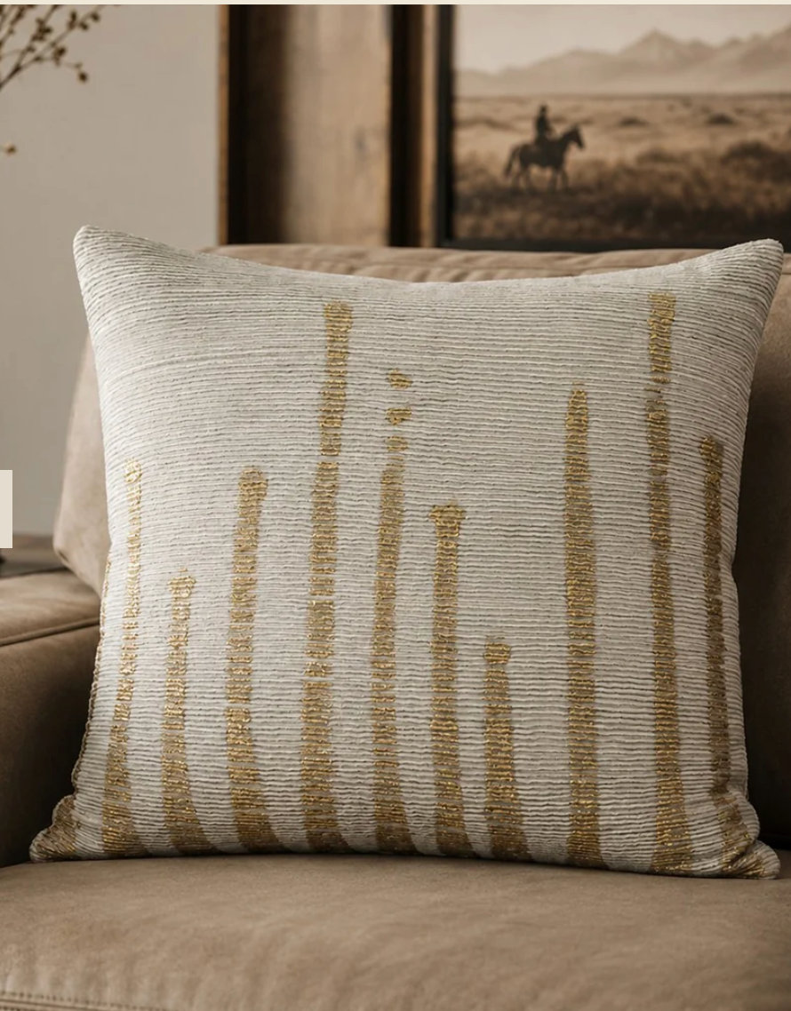 Addy Aqua Gold Foil Pillow
