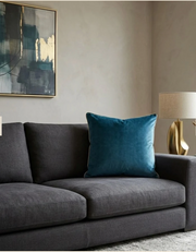 Nicholas Navy Pillow with Gold Piping