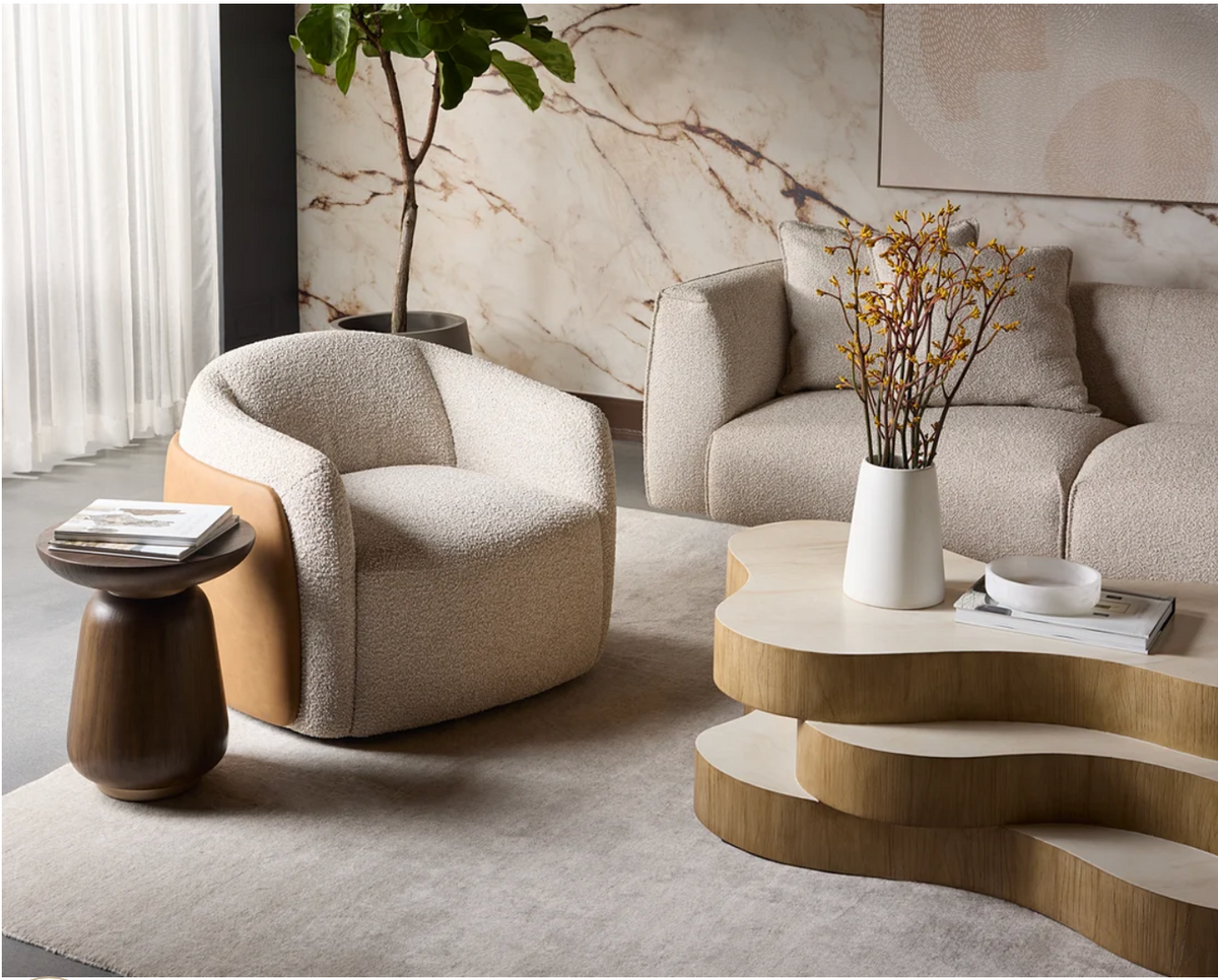 Cane Swivel Lounge Chair