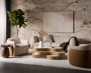 Cane Swivel Lounge Chair
